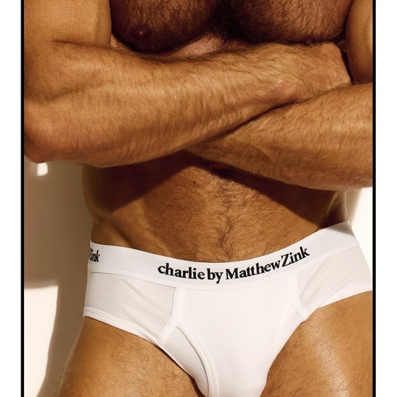 Charlie by MZ White Logo Men's Briefs - Picture 2 of 8